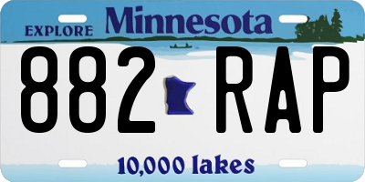MN license plate 882RAP