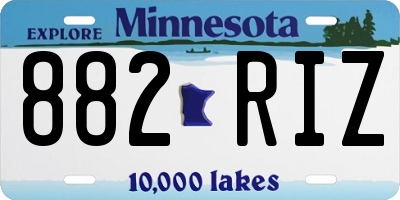 MN license plate 882RIZ