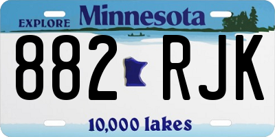 MN license plate 882RJK