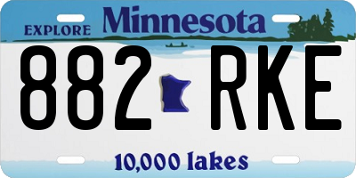 MN license plate 882RKE