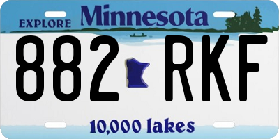MN license plate 882RKF