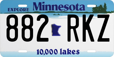 MN license plate 882RKZ