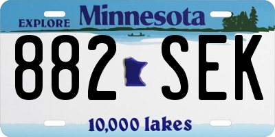 MN license plate 882SEK