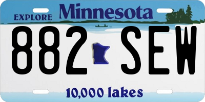 MN license plate 882SEW