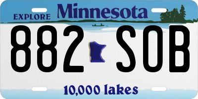 MN license plate 882SOB