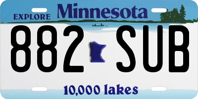 MN license plate 882SUB