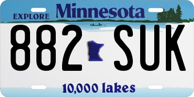 MN license plate 882SUK