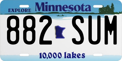 MN license plate 882SUM