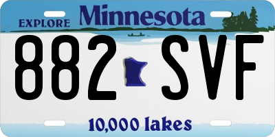 MN license plate 882SVF