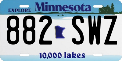 MN license plate 882SWZ