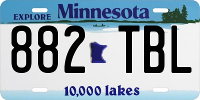 MN license plate 882TBL