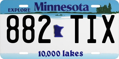 MN license plate 882TIX