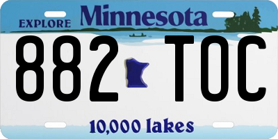 MN license plate 882TOC