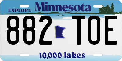 MN license plate 882TOE