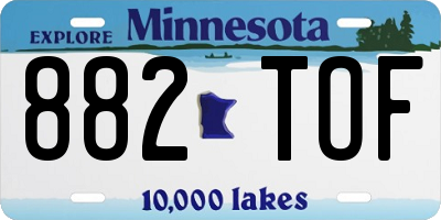 MN license plate 882TOF