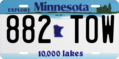 MN license plate 882TOW
