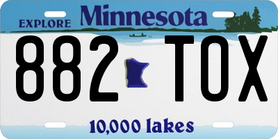 MN license plate 882TOX