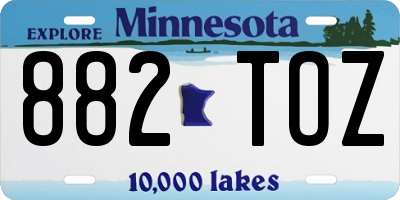 MN license plate 882TOZ