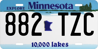 MN license plate 882TZC