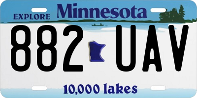 MN license plate 882UAV