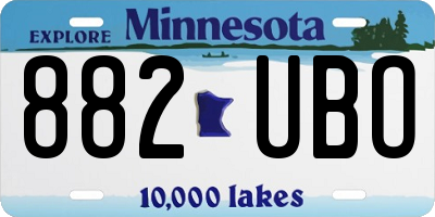 MN license plate 882UBO