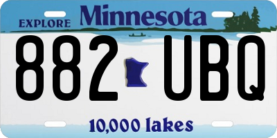 MN license plate 882UBQ