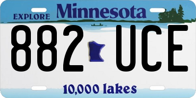 MN license plate 882UCE