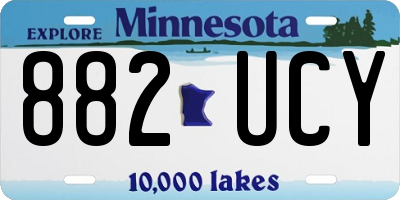 MN license plate 882UCY