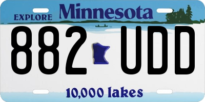 MN license plate 882UDD