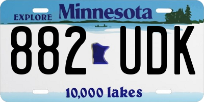 MN license plate 882UDK