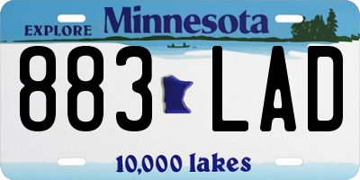 MN license plate 883LAD