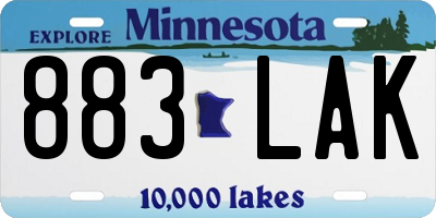 MN license plate 883LAK