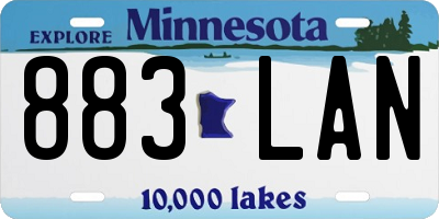 MN license plate 883LAN