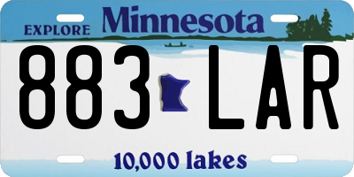 MN license plate 883LAR