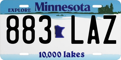 MN license plate 883LAZ
