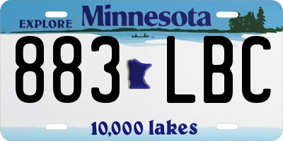 MN license plate 883LBC