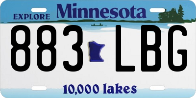 MN license plate 883LBG