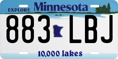 MN license plate 883LBJ