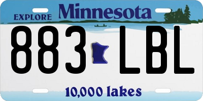 MN license plate 883LBL