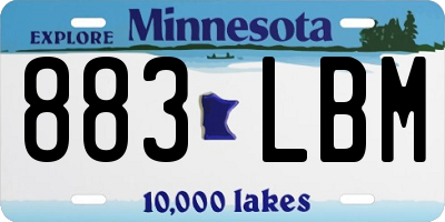 MN license plate 883LBM
