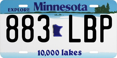 MN license plate 883LBP