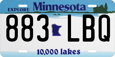 MN license plate 883LBQ