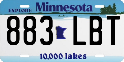 MN license plate 883LBT