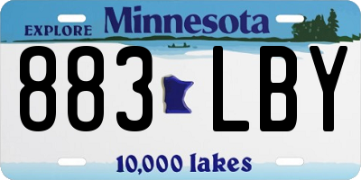 MN license plate 883LBY