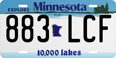 MN license plate 883LCF