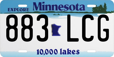MN license plate 883LCG