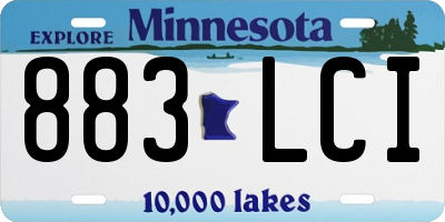 MN license plate 883LCI