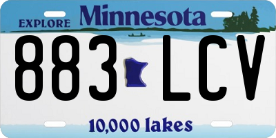 MN license plate 883LCV