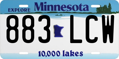 MN license plate 883LCW