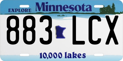 MN license plate 883LCX